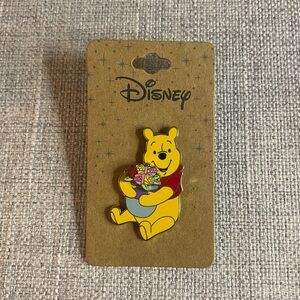 Disney Winnie the Pooh Pooh with Flowers Layered Enamel Pin